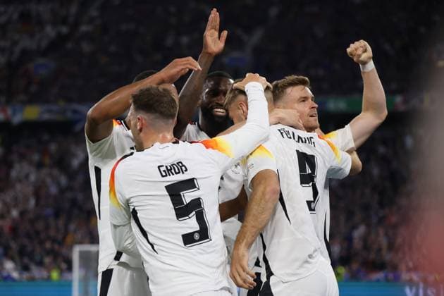 14 06 2024, Football, Men, UEFA European Championship 2024, Opening match, Group A, Germany Scotland, Goal celebration to 3 0, Goalscorer Niclas Fuellkrug Germany Munich Allianz Arena Bayern Germany EN Copyright: xSebastianxBachx