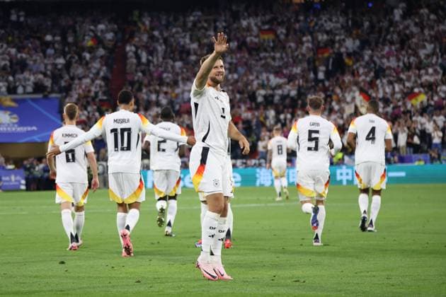 14 06 2024, Football, Men, UEFA European Championship 2024, Opening match, Group A, Germany Scotland, Goal celebration to 3 0, Goalscorer Niclas Fuellkrug Germany Munich Allianz Arena Bayern Germany EN Copyright: xSebastianxBachx