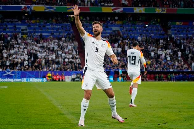 GER: Germany v Scotland. UEFA EURO, EM, Europameisterschaft,Fussball 2024 Niclas Fullkrug of Germany celebrates the 4-0 during the UEFA Euro 2024 match between Germany and Scotland, Group A, date 1, played at Allianz Arena Stadium on June 14, 2024 in Munich, Germany. kpng Copyright: xBaguxBlancox xPRESSINPHOTOx PS_240614_GER_ESC_175