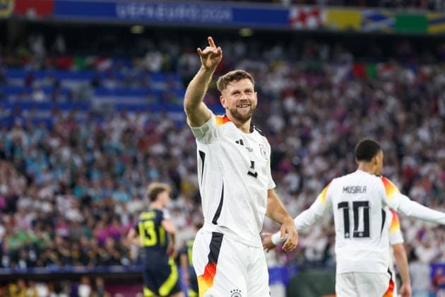 Goal and celebration at 4-0 by Niclas Fuellkrug , Football, UEFA , European Championship, Group A 2024, Germany vs Scotland, 14 06 2024, Munich Football Arena, Munich, Germany Munich Football Arena Bayern Germany Copyright: xGrantxHubbsx