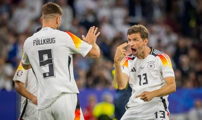 Munich, Germany 14th Jun 2024 Goal celebration Niclas Füllkrug DFB Thomas Müller DFB Germany Scotland Germany Scotland 14 06 2024