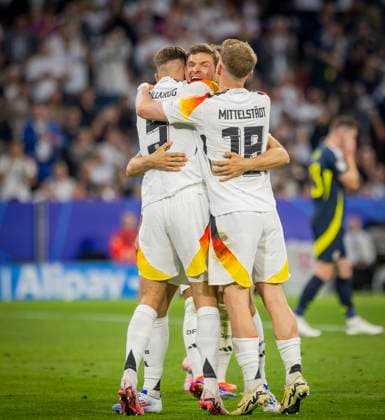 Munich, Germany 14th Jun 2024 Goal celebration Niclas Füllkrug DFB Thomas Müller DFB Maximilian Mittelstädt DFB Germany Scotland Germany Scotland 14 06 2024