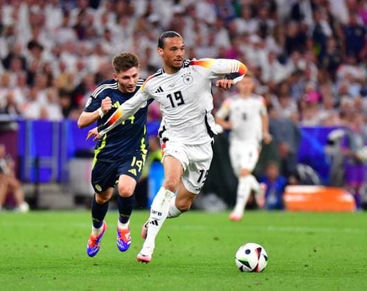 14 06 2024, Football UEFA EURO 2024, preliminary round, match day 1, opening match Germany-Scotland, in the Football Arena Munich v l Billy Gilmour Scotland v Leroy Sane Germany