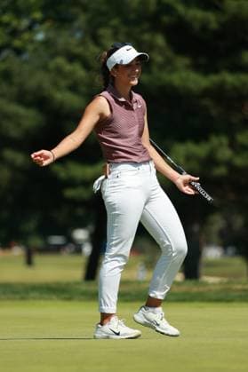 Meijer LPGA, Golf Damen Classic Isabella Fierro of Mexico reacts to her putt on the second green during Day Two of the Meijer LPGA Classic for Simply Give golf tournament at Blythefield Country Club in Belmont, MI, USA Friday, June 14, 2024. Belmont Michigan United States  Copyright: xJorgexLemusx originalFilename:lemus-meijerlp240614_npHNG.jpg