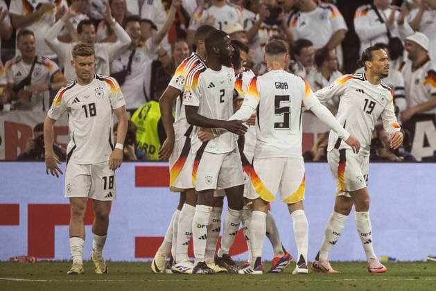 UEFA EURO 2024 Opening match Germany Scotland 14 06 2024 Cheers after Emre Cans goal to make it 5 1 Germany, 25 UEFA EURO 2024 Opening match Germany Scotland Munich Football Arena, Munich on 14 06 2024 Copyright: xBEAUTIFULxSPORTS Wunderlx