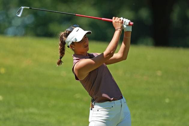 Meijer LPGA, Golf Damen Classic Isabella Fierro of Mexico plays her second shot toward the third green during Day Two of the Meijer LPGA Classic for Simply Give golf tournament at Blythefield Country Club in Belmont, MI, USA Friday, June 14, 2024. Belmont Michigan United States  Copyright: xJorgexLemusx originalFilename:lemus-meijerlp240614_npe68.jpg