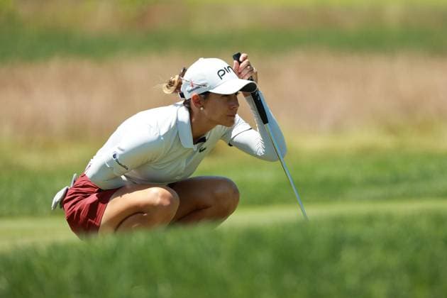 Meijer LPGA, Golf Damen Classic Azahara Munoz of Spain lines up her putt on the 10th green during Day Two of the Meijer LPGA Classic for Simply Give golf tournament at Blythefield Country Club in Belmont, MI, USA Friday, June 14, 2024. Belmont Michigan United States  Copyright: xJorgexLemusx originalFilename:lemus-meijerlp240614_npMz6.jpg