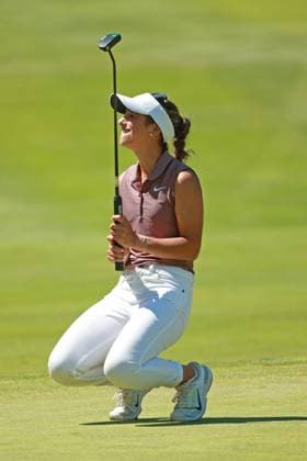 Meijer LPGA, Golf Damen Classic Isabella Fierro of Mexico reacts to her putt on the third green during Day Two of the Meijer LPGA Classic for Simply Give golf tournament at Blythefield Country Club in Belmont, MI, USA Friday, June 14, 2024. Belmont Michigan United States  Copyright: xJorgexLemusx originalFilename:lemus-meijerlp240614_npXlA.jpg