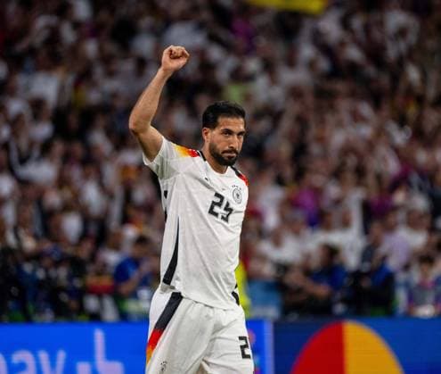 Football, Men, Season 2023 24, Euro 2024 Group A 1 Matchday in Munich, Germany Scotland, Emre Can Germany , cheering after scoring 5 1, 14 06 2024, Copyright: xMatthiasxKochx