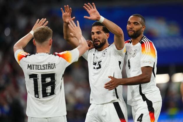 GER: Germany v Scotland. UEFA EURO, EM, Europameisterschaft,Fussball 2024 Emre Can of Germany celebrates the 5-1 with his teammates during the UEFA Euro 2024 match between Germany and Scotland, Group A, date 1, played at Allianz Arena Stadium on June 14, 2024 in Munich, Germany. kpng Copyright: xBaguxBlancox xPRESSINPHOTOx PS_240614_GER_ESC_188
