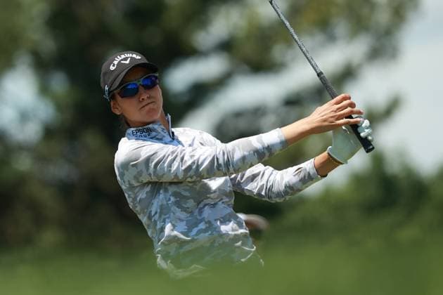 Meijer LPGA, Golf Damen Classic Roberta Liti of Italy tees off on the second hole during Day Two of the Meijer LPGA Classic for Simply Give golf tournament at Blythefield Country Club in Belmont, MI, USA Friday, June 14, 2024. Belmont Michigan United States  Copyright: xJorgexLemusx originalFilename:lemus-meijerlp240614_np0Rh.jpg