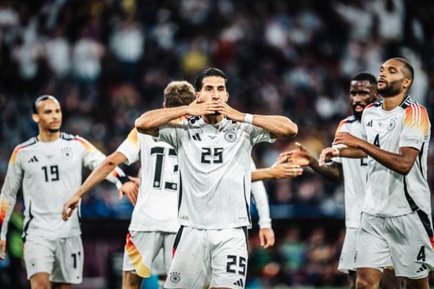 Soccer Men UEFA European Football Championship 2024 MD1 Group A Germany vs Scotland 14 06 2024 Emre Can 25, Germany celebrates after his goal to make it 5 1 Munich Munich Football Arena Bayern Germany