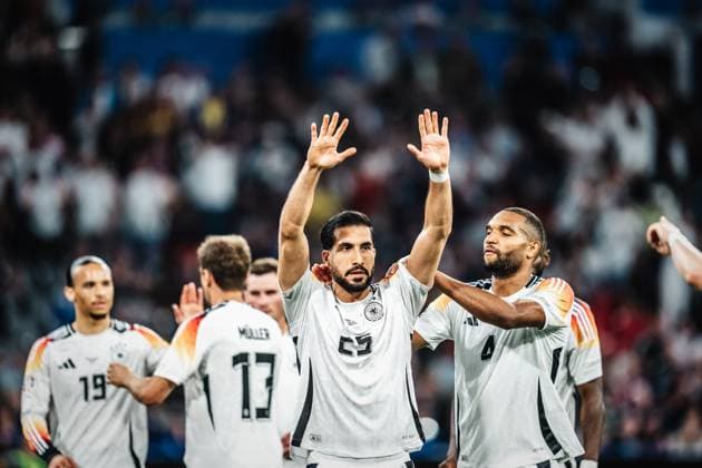 Soccer Men UEFA European Football Championship 2024 MD1 Group A Germany vs Scotland 14 06 2024 Emre Can 25, Germany celebrates after his goal to make it 5 1 Munich Munich Football Arena Bayern Germany