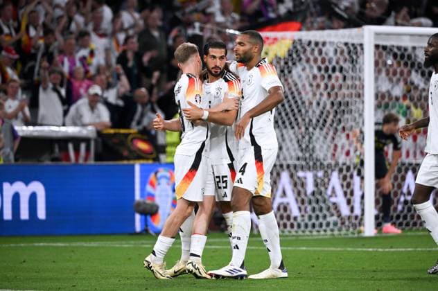 Maximilian Mittelstädt Germany , Emre Can Germany , Jonathan Tah Germany , v li 14 06 2024, European Football Championship 2024, opening match, preliminary round, matchday 1 Germany Scotland Munich Allianz Arena Bayern Germany Team2
