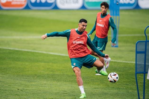 Portugal Public Training Session And press conference, PK, Pressekonferenz - UEFA EURO, EM, Europameisterschaft,Fussball 2024 Cristiano Ronaldo of Portugal is training during the public training session ahead of the UEFA EURO 2024 in Gutersloh, Germany, on June 14, 2024. Gutersloh Germany  Copyright: xHeshamxElsherifx originalFilename:elsherif-notitle240614_npKwo.jpg