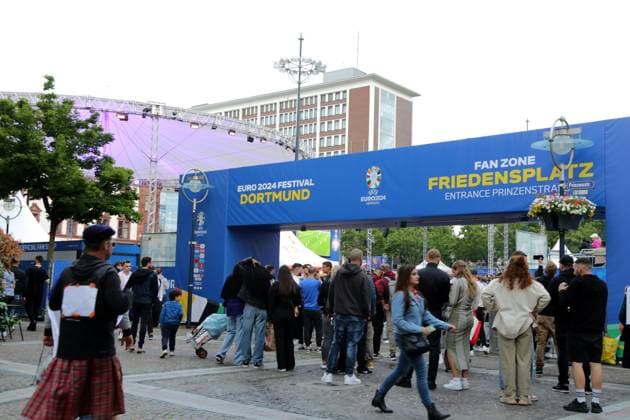 14 06 2024 Dortmund, Fanzone Friedensplatz, broadcast of opening match UEFA EURO2024 Germany vs. Scotland, final score 5 1