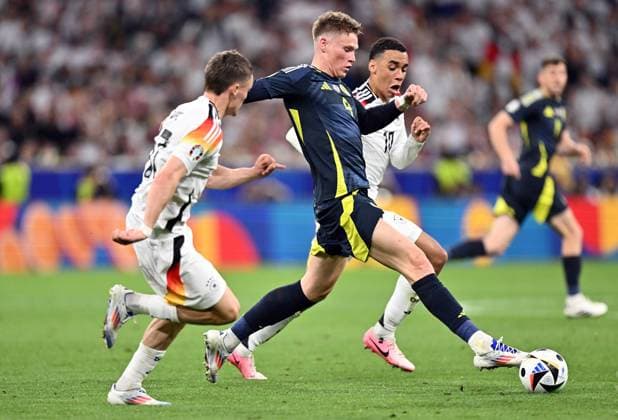 14 06 2024, xscotx, European Football Championship 2024, Germany Scotland, emspor, v l Florian Wirtz German national football team DFB , Scott Mctominay Team Scotland , Jamal Musiala German national football team DFB Munich