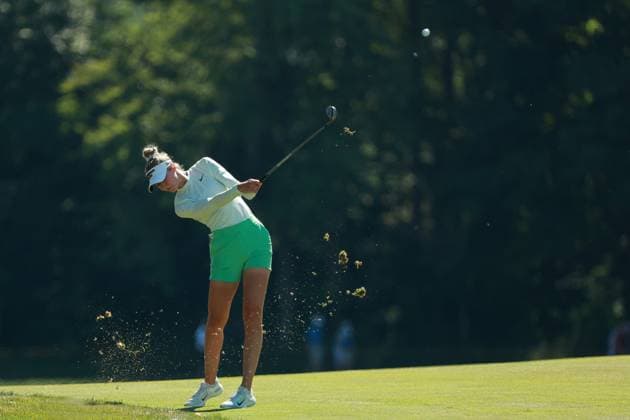Meijer LPGA, Golf Damen Classic Nelly Korda of the United States plays her second shot on the first hole during Day Two of the Meijer LPGA Classic for Simply Give golf tournament at Blythefield Country Club in Belmont, MI, USA Friday, June 14, 2024. Belmont Michigan United States  Copyright: xJorgexLemusx originalFilename:lemus-meijerlp240614_npOlG.jpg