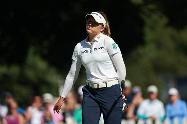 Meijer LPGA, Golf Damen Classic Brooke Henderson of Canada reacts to her putt on the 18th green during Day Two of the Meijer LPGA Classic for Simply Give golf tournament at Blythefield Country Club in Belmont, MI, USA Friday, June 14, 2024. Belmont Michigan United States  Copyright: xJorgexLemusx originalFilename:lemus-meijerlp240614_npWFT.jpg