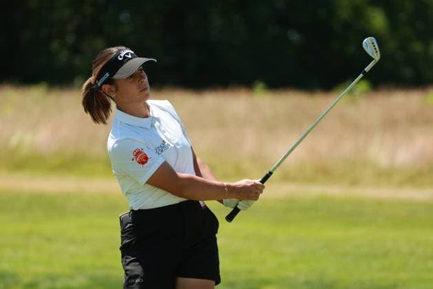Meijer LPGA, Golf Damen Classic Ana Pelaez Trivino of Spain follows her shot toward the 10th green during Day Two of the Meijer LPGA Classic for Simply Give golf tournament at Blythefield Country Club in Belmont, MI, USA Friday, June 14, 2024. Belmont Michigan United States  Copyright: xJorgexLemusx originalFilename:lemus-meijerlp240614_npZBt.jpg