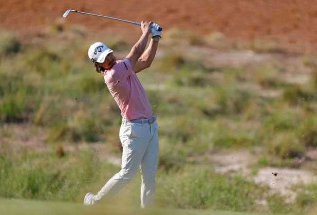 Ryo Ishikawa of Japan hits an approach shot to the eighth green during the second round of the 124th U.S. Open golf championship at Pinehurst Resort & Country Club in Pinehurst, N.C. on Friday, June 14, 2024.  NCP20240614796 JOHNxANGELILLO