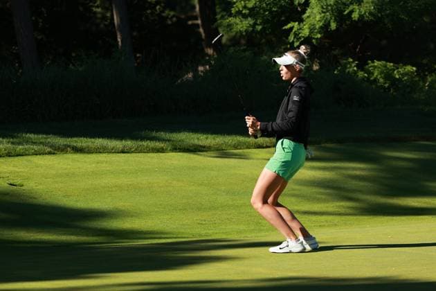 Meijer LPGA, Golf Damen Classic Nelly Korda of the United States reacts to her putt on the 16th green during Day Two of the Meijer LPGA Classic for Simply Give golf tournament at Blythefield Country Club in Belmont, MI, USA Friday, June 14, 2024. Belmont Michigan United States  Copyright: xJorgexLemusx originalFilename:lemus-meijerlp240614_npBlo.jpg
