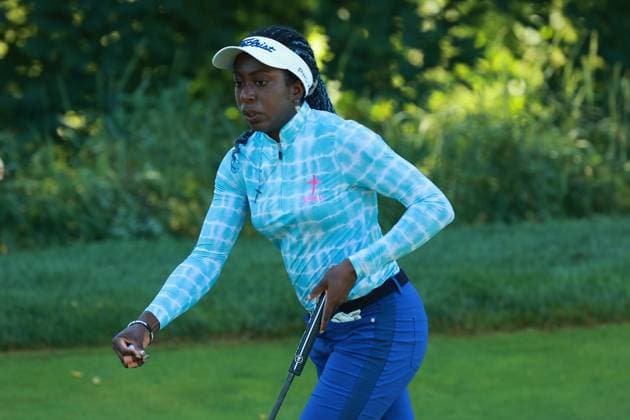 Meijer LPGA, Golf Damen Classic Georgia Iziegbe Oboh of Nigeria lines up her putt on the 16th green during Day Two of the Meijer LPGA Classic for Simply Give golf tournament at Blythefield Country Club in Belmont, MI, USA Friday, June 14, 2024. Belmont Michigan United States  Copyright: xJorgexLemusx originalFilename:lemus-meijerlp240614_npSU1.jpg
