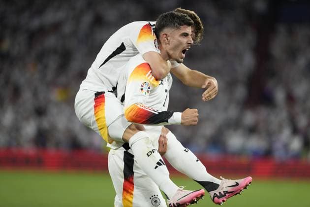 EURO 2024 - Matchday 1: Germany vs. Scotland Kai Havertz scores and celebrates during the EURO 2024 Day 1 opening match between Germany and Scotland on 14 June 2024, at Munich Football Arena, in Munich, Germany Munich Munich Football Arena Germany Copyright: xAlexandraxFechetex _ADR4417