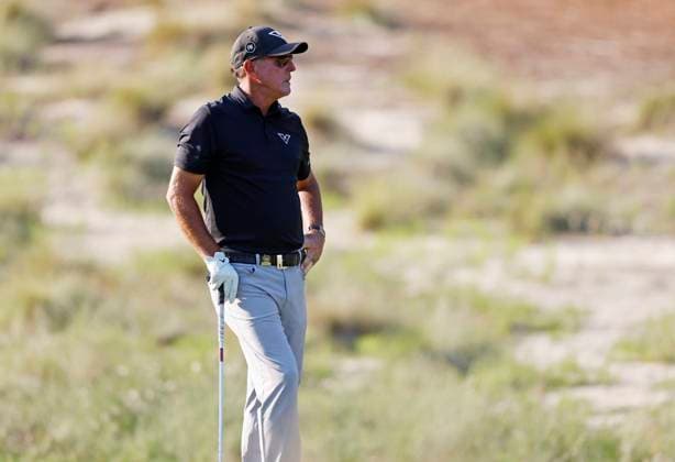 Phil Mickelson waits to hit on the eighth fairway during the second round of the 124th U.S. Open golf championship at Pinehurst Resort & Country Club in Pinehurst, N.C. on Friday, June 14, 2024.  NCP20240614797 JOHNxANGELILLO