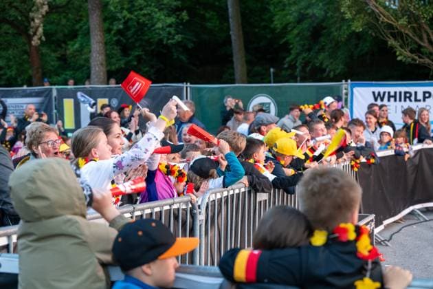 Fan Mile in Blankenhain well attended The Fan Mile in Blankenhain is open More than 1000 soccer fans watched the match between Germany and Scotland and celebrated their teams 5 1 victory