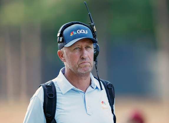 Jim Bones Mackay, former caddie for Phil Mickelson and golf commentator, is seen on the course during the second round of the 124th U.S. Open golf championship at Pinehurst Resort & Country Club in Pinehurst, N.C. on Friday, June 14, 2024.  NCP20240614803 JOHNxANGELILLO