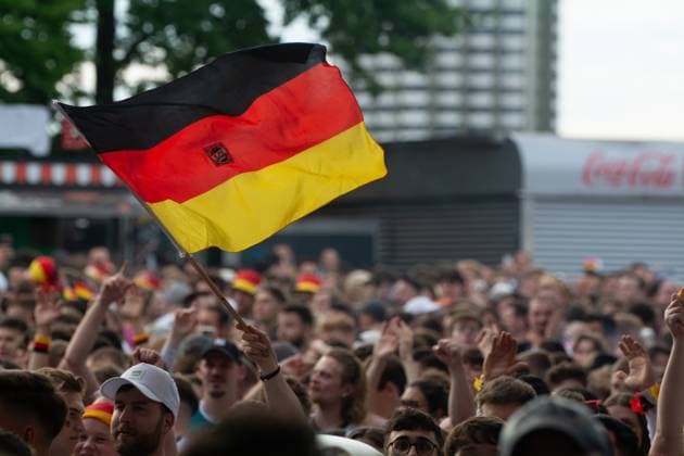 Public View Of Germany V Scotland In Cologne Thousands of German football fans and Scottish football fans are gathering at Tanzbrunnen to watch the public viewing of the opening match between Germany and Scotland of UEFA EURO, EM, Europameisterschaft,Fussball 2024 in Cologne, Germany, on June 14, 2024. cologne Germany  Copyright: xYingxTangx originalFilename:tang-notitle240614_npMfE.jpg