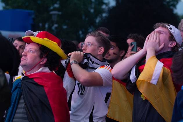Public View Of Germany V Scotland In Cologne Thousands of German football fans and Scottish football fans are gathering at Tanzbrunnen to watch the public viewing of the opening match between Germany and Scotland of UEFA EURO, EM, Europameisterschaft,Fussball 2024 in Cologne, Germany, on June 14, 2024. cologne Germany  Copyright: xYingxTangx originalFilename:tang-notitle240614_np8m6.jpg