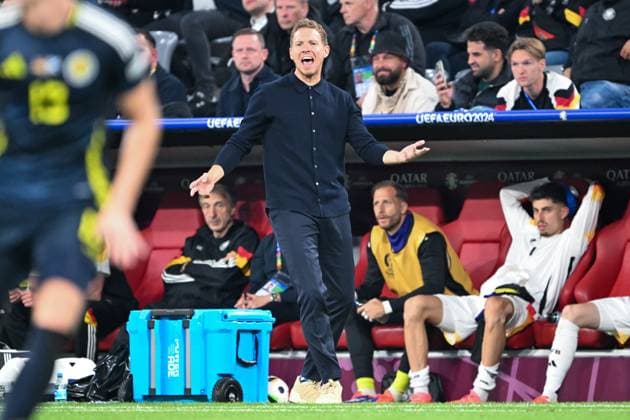 Euro 2024 Germany Scotland on 14 06 2024 at the Allianz Arena in Munich National coach Julian Nagelsmann Germany gives loud instructions MT