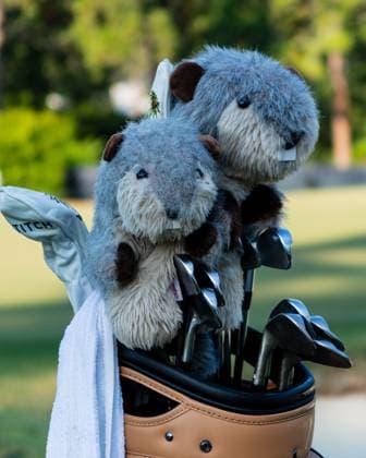 June 14, 2024, Pinehurst, North Carolina, USA: Groundhog head covers on the bag of Martin Kaymer of Germany during Friday s second round for the 124th U.S. Open, June 14, 2024, at Pinehurst Resort & Country Club (Course No. 2) in Pinehurst, North Carolina. Pinehurst USA - ZUMAh97_ 20240614_fap_h97_017 Copyright: xTimothyxL.xHalex