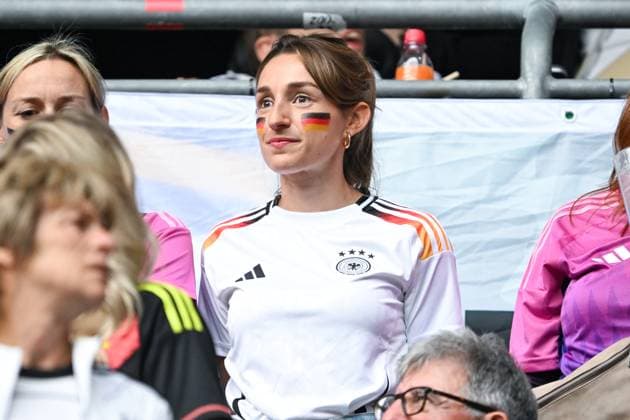 Euro 2024 Germany Scotland on 14 06 2024 at the Allianz Arena in Munich Lena Wurzenberger the girlfriend of national coach Julian Nagelsmann Germany in the stadium MT