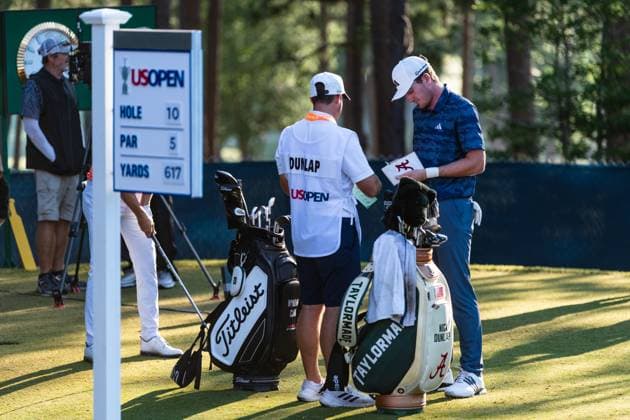 June 14, 2024, Pinehurst, North Carolina, USA: Nick Dunlap of Tuscaloosa, Alabama, the reigning U.S. Amateur, prepares to tee off on the 10th hole during Friday s second round for the 124th U.S. Open, June 14, 2024, at Pinehurst Resort & Country Club (Course No. 2) in Pinehurst, North Carolina. Pinehurst USA - ZUMAh97_ 20240614_fap_h97_031 Copyright: xTimothyxL.xHalex