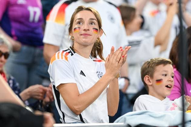 Euro 2024 Germany Scotland on 14 06 2024 at the Allianz Arena in Munich Lena Wurzenberger the girlfriend of national coach Julian Nagelsmann Germany in the stadium MT