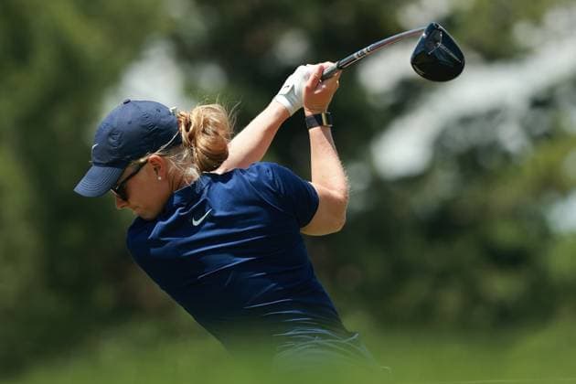 Meijer LPGA, Golf Damen Classic Frida Kinhult of Sweden tees off on the second hole during Day Two of the Meijer LPGA Classic for Simply Give golf tournament at Blythefield Country Club in Belmont, MI, USA Friday, June 14, 2024. Belmont Michigan United States  Copyright: xJorgexLemusx originalFilename:lemus-meijerlp240614_npQhx.jpg