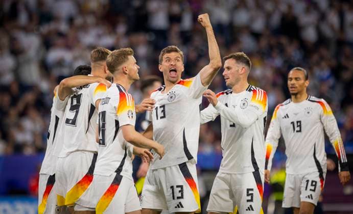 Munich, Germany 14th Jun 2024 Goal celebration Niclas Füllkrug DFB Thomas Müller DFB Maximilian Mittelstädt DFB Germany Scotland Germany Scotland 14 06 2024