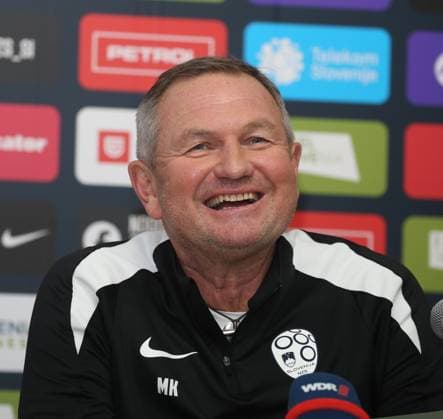 Euro 2024, Slovenian national team, Base Camp in Wuppertal, 14 06 2024 A cheerful Matjak Kek coach Slovenia at the PK in Wuppertal