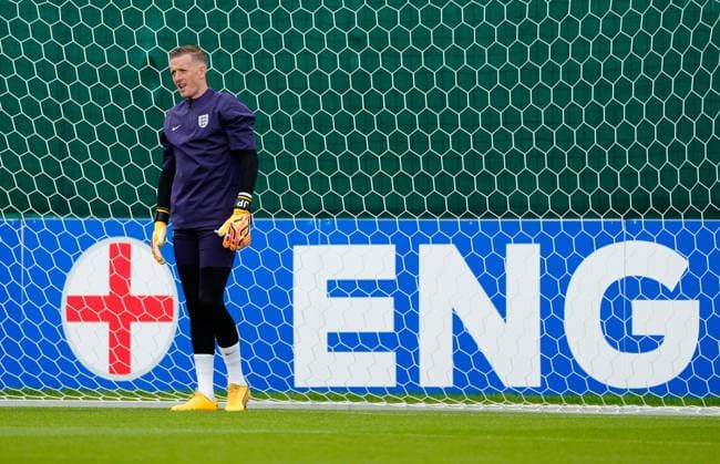 Jordan Pickford of England England Training Session and press conference, PK, Pressekonferenz UEFA European Championship, EM, Europameisterschaft 2024, Group C, Football, Spa & Golf Resort Weimarer Land, Blankenhain, Germany, 15 Jun 2024 EDITORIAL USE ONLY No use with unauthorised audio, video, data, fixture lists, club league logos or live services. Online in-match use limited to 120 images, no video emulation. No use in betting, games or single club league player publications.  Copyright: xDavexShopland Shutterstockx 14523791c