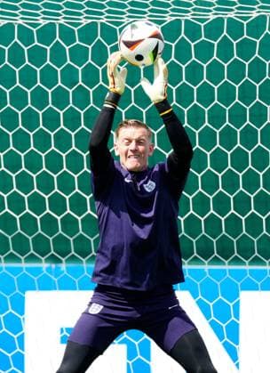 Jordan Pickford of England England Training Session and press conference, PK, Pressekonferenz UEFA European Championship, EM, Europameisterschaft 2024, Group C, Football, Spa & Golf Resort Weimarer Land, Blankenhain, Germany, 15 Jun 2024 EDITORIAL USE ONLY No use with unauthorised audio, video, data, fixture lists, club league logos or live services. Online in-match use limited to 120 images, no video emulation. No use in betting, games or single club league player publications.  Copyright: xDavexShopland Shutterstockx 14523791l