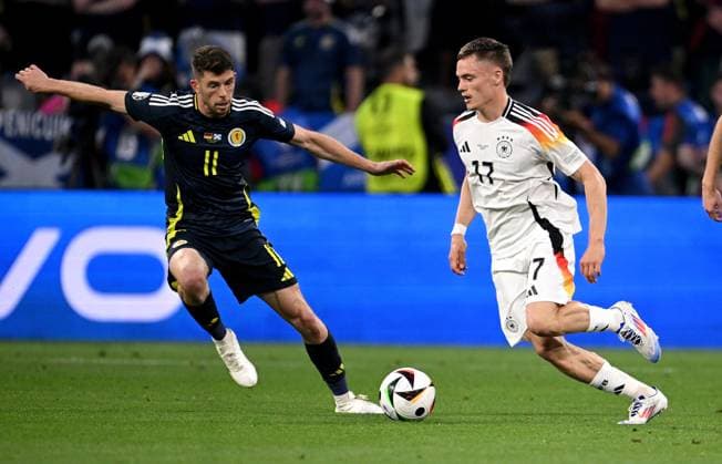 Soccer Euro 2024 Group A opening match 14 06 2024 Germany Scotland Ryan Christie left, Scotland v Florian Wirtz right, Germany