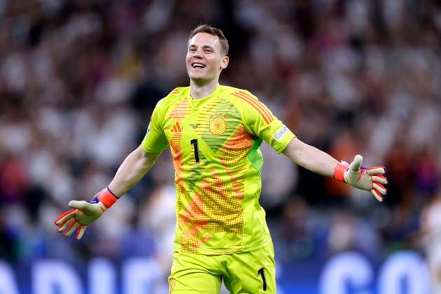 NEUER Manuel Torwart Team Deutschland jubelt nach dem Tor zum 3 . 0 durch Havertz Kai UEFA Fussball Eueropameisterschaften 2024 in Deutschland Eroeffnungsspiel Deutschland - Schottland am 14.06. 2024in München DFL REGULATIONS PROHIBIT ANY USE OF PHOTOGRAPHS as IMAGE SEQUENCES and or QUASI-VIDEO *** NEW Manuel goalkeeper Team Germany cheers after the goal to 3 0 by Havertz Kai UEFA Football EURO 2024 in Germany Opening match Germany Scotland on 14 06 2024in Munich DFL REGULATIONS PROHIBIT ANY USE OF PHOTOGRAPHS as IMAGE SEQUENCES and or QUASI VIDEO Copyright: xLacixPerenyix