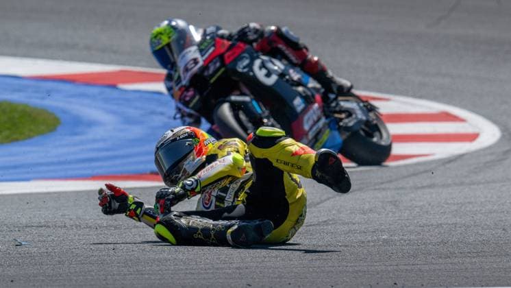 Sport Themen der Woche KW24 Sport Bilder des Tages NÃ‚Â°29 Andrea Iannone ITA Ducati Panigale V4R TEAM GO ELEVEN - crash during Pirelli Emilia Romagna Round - Tissot Superpole, World SuperBike - SBK race in Misano Adriatico, Italy, June 15 2024  Copyright: xOttoxMoretti IPAxSportx xipa-agex xx IPA_47135736 IPA_Agency_IPA47135736