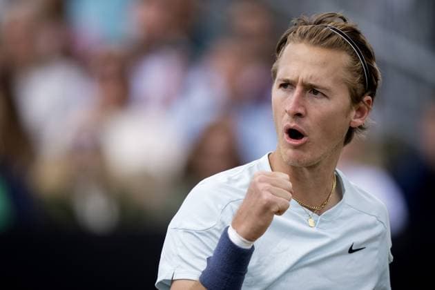 ROSMALEN - Sebastian Korda (USA) in action in the semi-final against Tallon Greekpoor (NED) on the eighth day of the Libema Open tennis tournament in Rosmalen. ANP SANDER KONING xVIxANPxSportx xxANPxIVx 501130615 originalFilename: 501130615.jpg