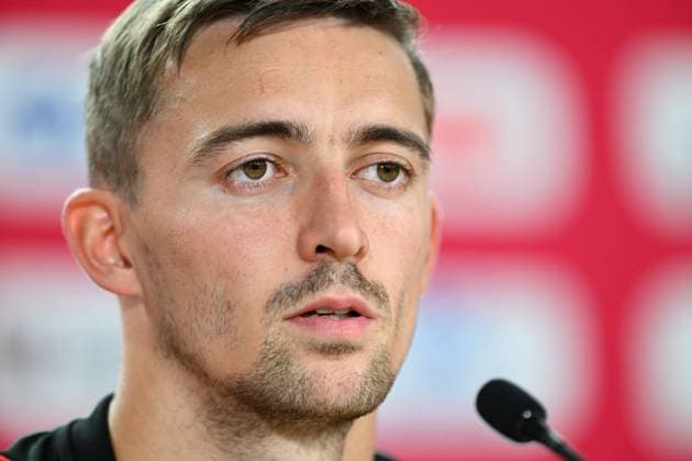 Belgium Media Activities - UEFA EURO, EM, Europameisterschaft,Fussball 2024 15 06 2024 FREIBERG AM NECKA, GERMANY - JUNE 15 : Castagne Timothy defender of Belgium talking to the press during a press conference, PK, Pressekonferenz of the Belgian Red Devils at the UEFA EURO 2024 European Football Championship tournament on June 15, 2024 in Freiberg am Necka, Germany, 15 06 2024 Freiberg am Necka Germany  Copyright: xVincentxKalutx