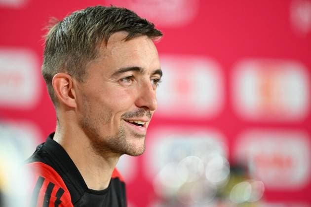 Belgium Media Activities - UEFA EURO, EM, Europameisterschaft,Fussball 2024 15 06 2024 FREIBERG AM NECKA, GERMANY - JUNE 15 : Castagne Timothy defender of Belgium talking to the press during a press conference, PK, Pressekonferenz of the Belgian Red Devils at the UEFA EURO 2024 European Football Championship tournament on June 15, 2024 in Freiberg am Necka, Germany, 15 06 2024 Freiberg am Necka Germany  Copyright: xVincentxKalutx