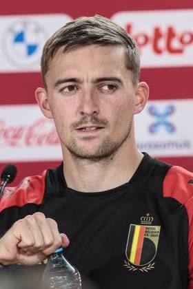 Belgium s Timothy Castagne pictured during a press conference, PK, Pressekonferenz of Belgian national soccer team Red Devils, Saturday 15 June 2024 at their base camp in Freiberg am Neckar, Germany, in preparation of the UEFA EURO, EM, Europameisterschaft,Fussball 2024 European Soccer Championships. The Red Devils play in Group E at the Euro 2024 European Championships in Germany. BRUNOxFAHY  x94598082x